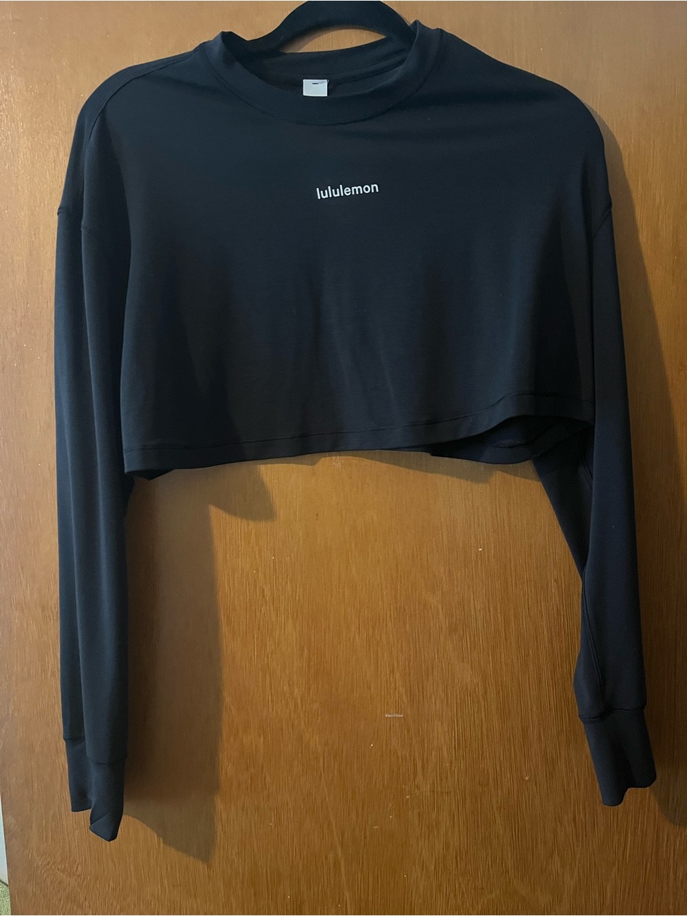 lululemon athletica Black Cropped Long Sleeve Tee